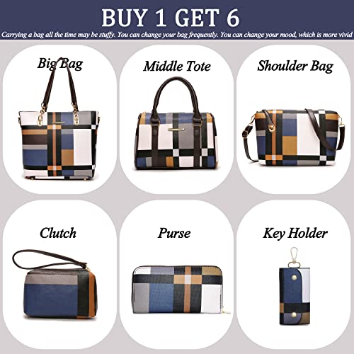 2E-Youth Designer Purses And Handbags For Women Satchel Shoulder Bag Tote Top Handle Bag (Gezi6-Blue) #TOP1