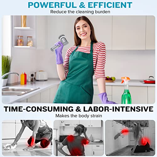 Lekishe Electric Spin Scrubber, Electric Cleaning Brush Cordless Power Scrubber With 6 Replaceable Brush Heads Handheld Power Shower Scrubber For Bathtub, Floor, Wall, Tile, Toilet #TOP3