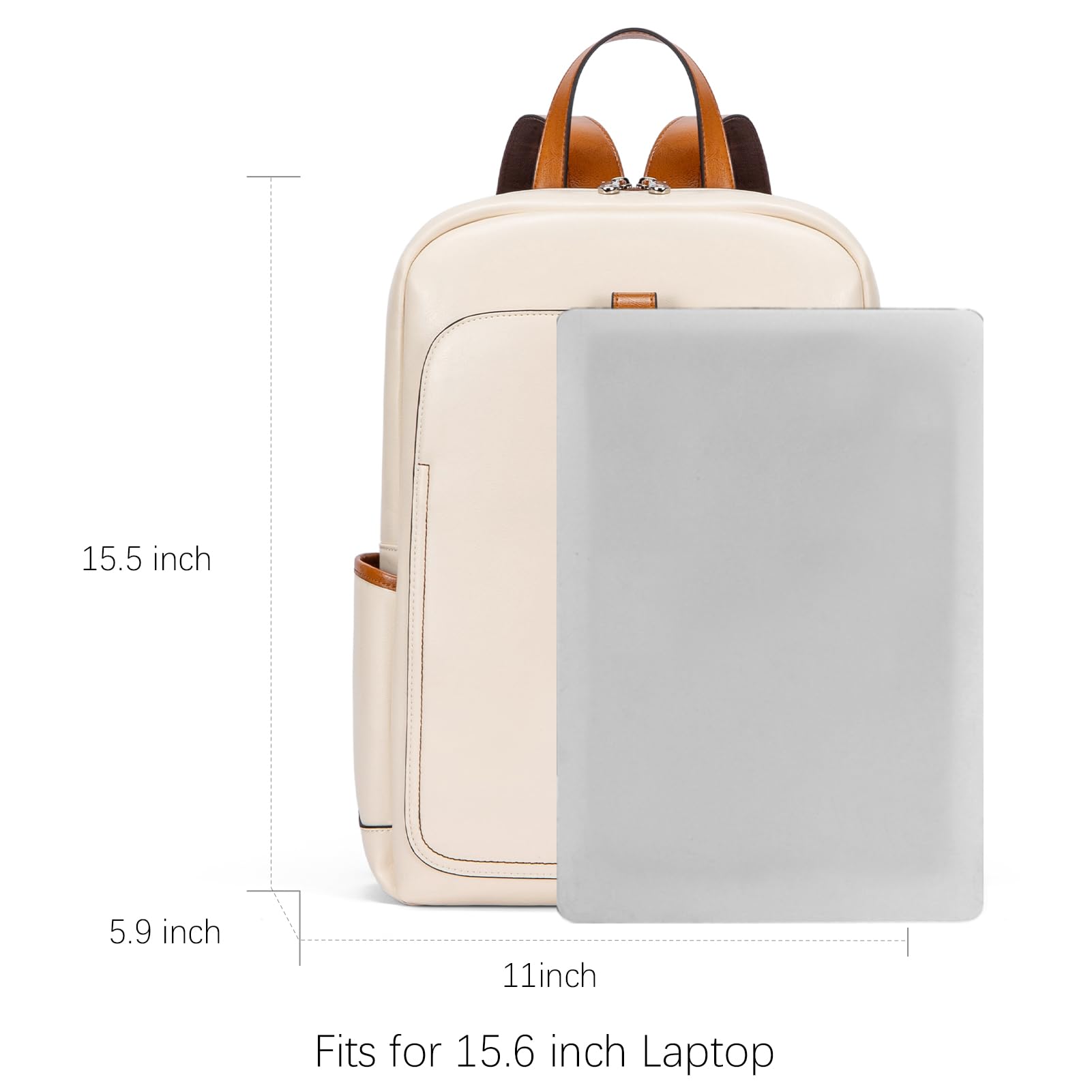 Other ADMJ Beige Unisex Backpack Leather Amazon.com: ARDIKAMA Diaper Bag Backpack Leather Backpack  main image 3