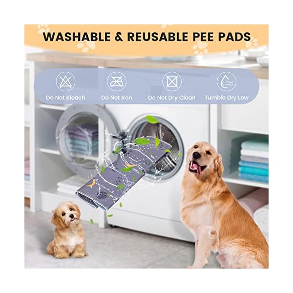 UPSKY Washable Pee Pads for Dogs 4 Pack Reusable Puppy Pads Waterproof Pet Training Pads, Non-Slip Dog Mats Fast Absorbent Whelping Pads for Playpen, Potty, Crate, Bed, 18” x 24” UPSKY Washable Pee Pads for Dogs 4 Pack Reusable Puppy Pads Waterproof Pet Training Pads, Non-Slip Dog Mats Fast Absorbent Whelping Pads for Playpen, Potty, Crate, Bed, 18” x 24”