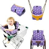 Housse de chariot 3 en 1 pour bébé et chaise haute, housse de chariot certifiée CPC pour bébé avec mousse haute densité 40D, ajustement universel pour balançoires de parc, résistante à l'eau, lavable
