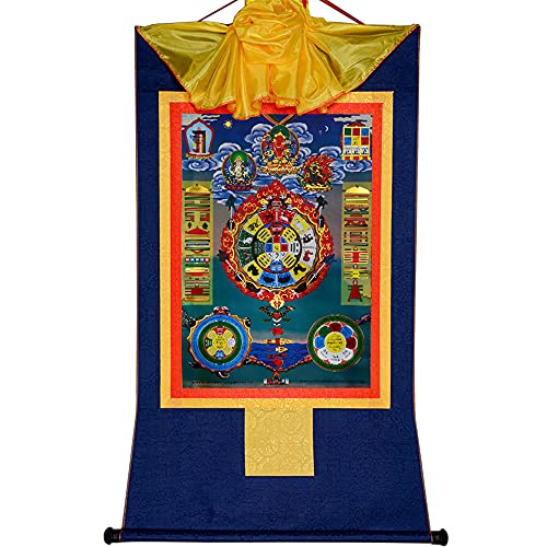 Gandhanra Thangka Tibet Hängend,SIPAHO (Schutzrad des tibetischen Kalenders, tibetischer Tierkreis),Thangka Malerei,Tibetische Wandbild,Tibetischer Wandbehang,Zen Buddhismus Wandteppich Meditation Cover