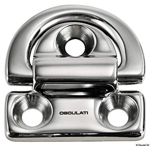 Anneau rabattable Osculati 46x46mm simple 6mm en acier pour bateaux