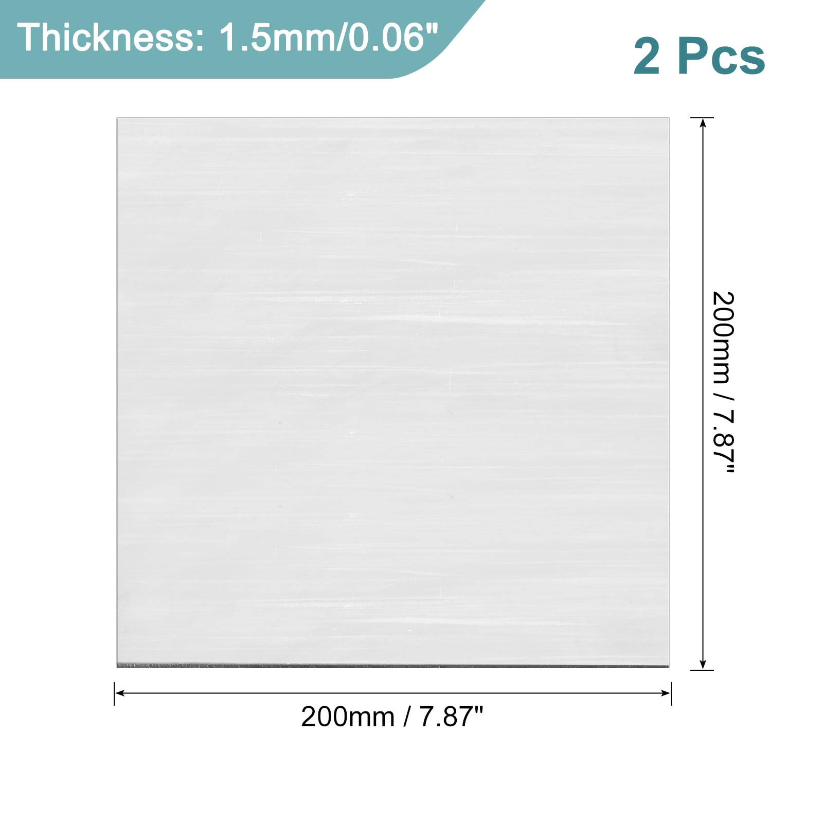 QUARKZMAN 2Pcs Plaque En Titane GR2, 200x200x1.5mm Feuille De Metal En Alliage De Titane Pour Machines Industrielles Et Travail Des Metaux (8"x8"x0.06")