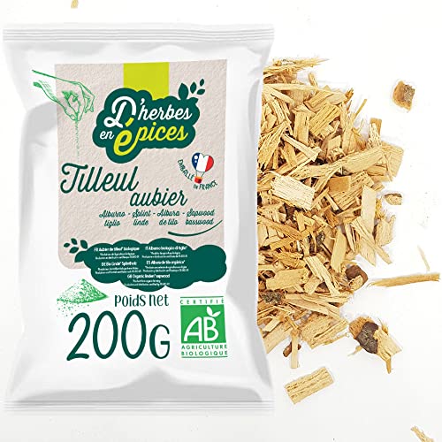 D'HERBES EN EPICES | Aubier de Tilleul bio 200g | Tisane et infusion en vrac | Certifié biologique
