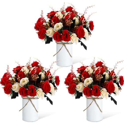 Domensi 3 Sets 3 Sets Valentine's Day Table Centerpiece Artificial