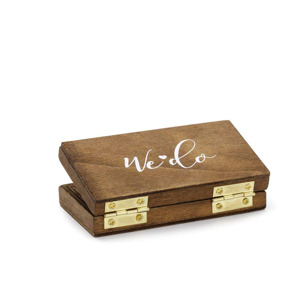 Party Deco Wooden Wedding Ring Box - Rustic Wedding Keepsake