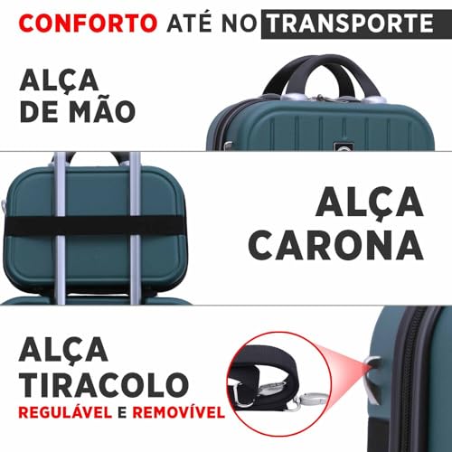 Frasqueira Necessarie de Viagens Chicago Tamanho Único de mão ABS Rígida Fechamento em Ziper com Org