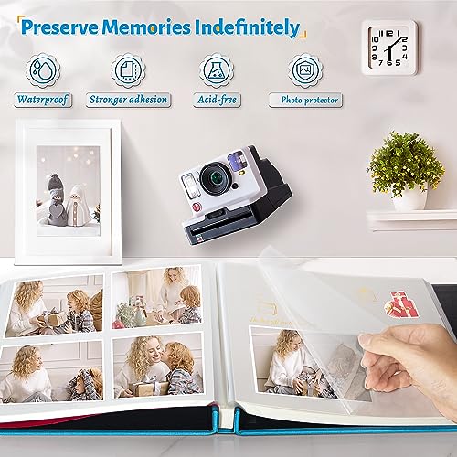 Image of Artfeel Photo Album Self Adhesive Scrapbook,120 Pages Large Photo Book for 4x6,5x7,8x10 Pictures,DIY Album for Baby Wedding Family Travel Birthday,with Metallic Pen and Scraper
