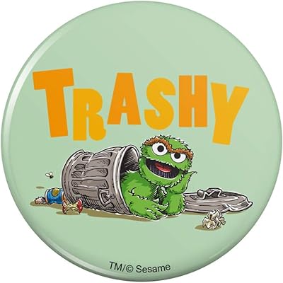 Sesame Street Trashy Oscar the Grouch Pinback Button Pin