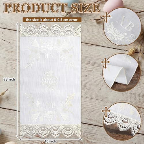 HunnmingRe Easter Orthodox Pascha Basket Cover Table Decoration Religious Gift 28\" Traditional Easter Basket Towel Embroidered Ukrainian XB Cloth Communion Prosphora Greek Christian Altar