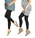 2 Pack Preggers 10-15mmhg Footless Maternity Compression Leggings (Black, LG)