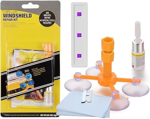 Aojudic Windshield Repair Kit, 2 Pack Windshield Crack Repair kit with Enhanced Injection Head, Windscreen Chip Repair Kit to Repair Scratches, Cracks, and Star-Shaped Crack