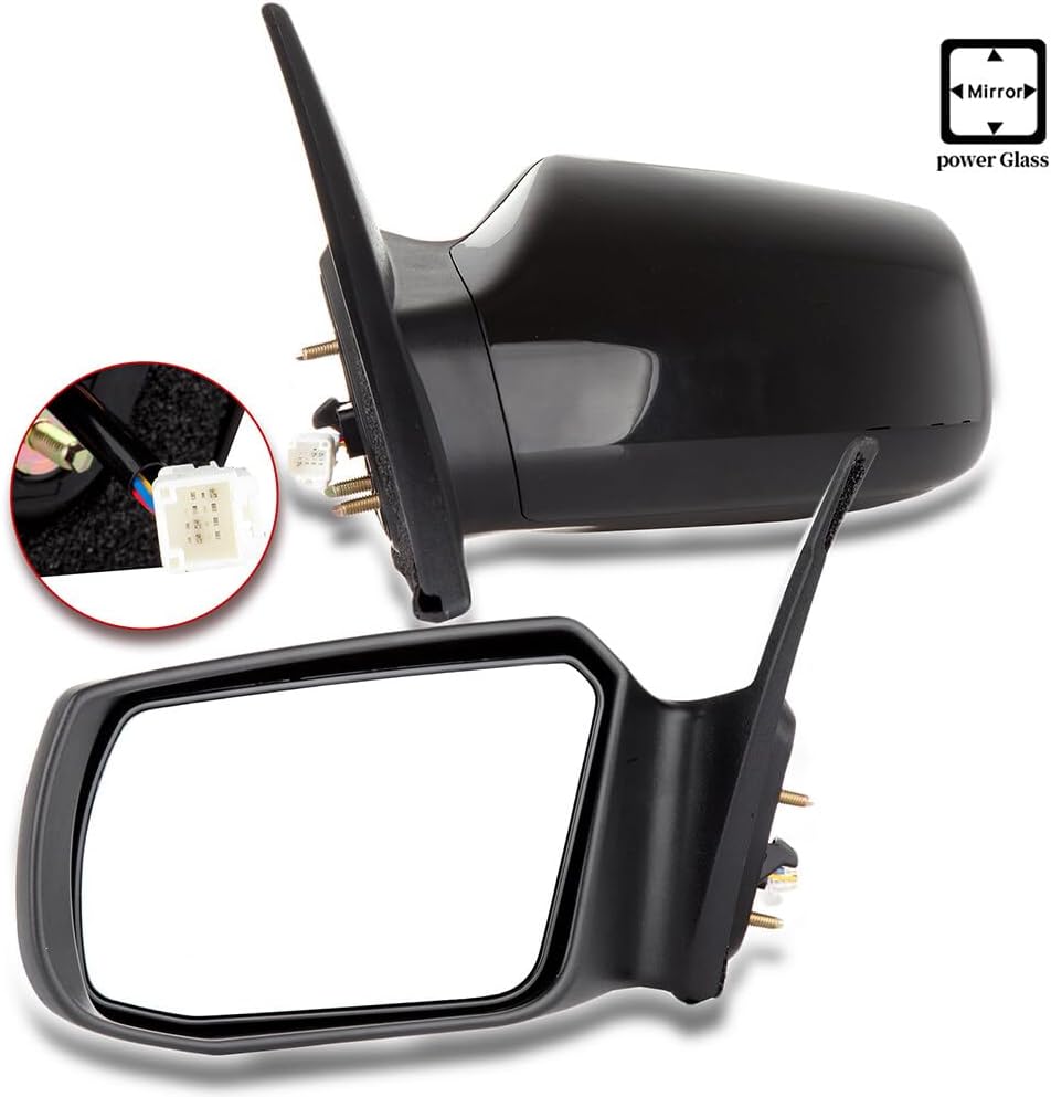Driver and Passenger Side Black View Mirrors Fit for 2007-2012 For Nissan Altima Sedan 2007-2011 Hybrid Power adjustment Non-Folding Non-heated Exterior Mirrors NI1321163 128-52921R 96301JA04A
