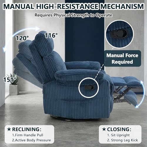 Sillón reclinable giratorio azul de cuerpo único miniatura 4