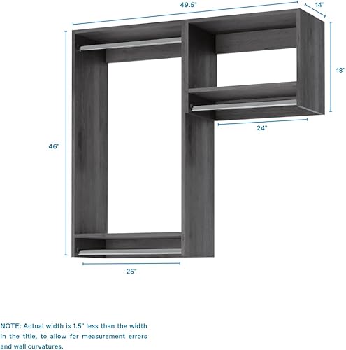 Miniatura 3 de Kit de armario con varillas para colgar, sistema de armario esquinero, estantes de armario, organizadores de armario y estantes de almacenamiento