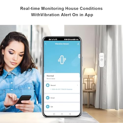 Image of Ledgebit Smart Zigbee Vibration Sensor | Silent Security Alarm | Control via Smart Life App | Zigbee Bridge-Hub Required