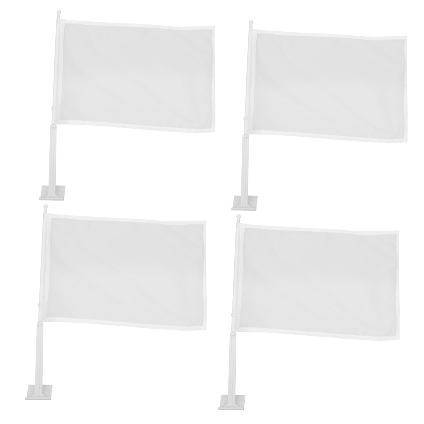 GLEAVI DIY Blank Flag Plug-car 4pcs Signal Flags Referee Hand Easy to Remove and Replace