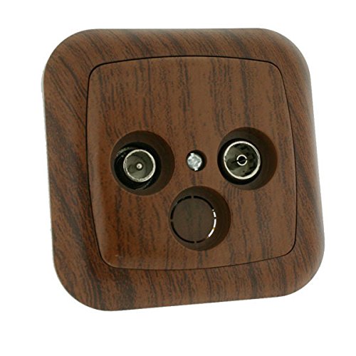 DH Base antena TV+Radio empotrable.Madera.