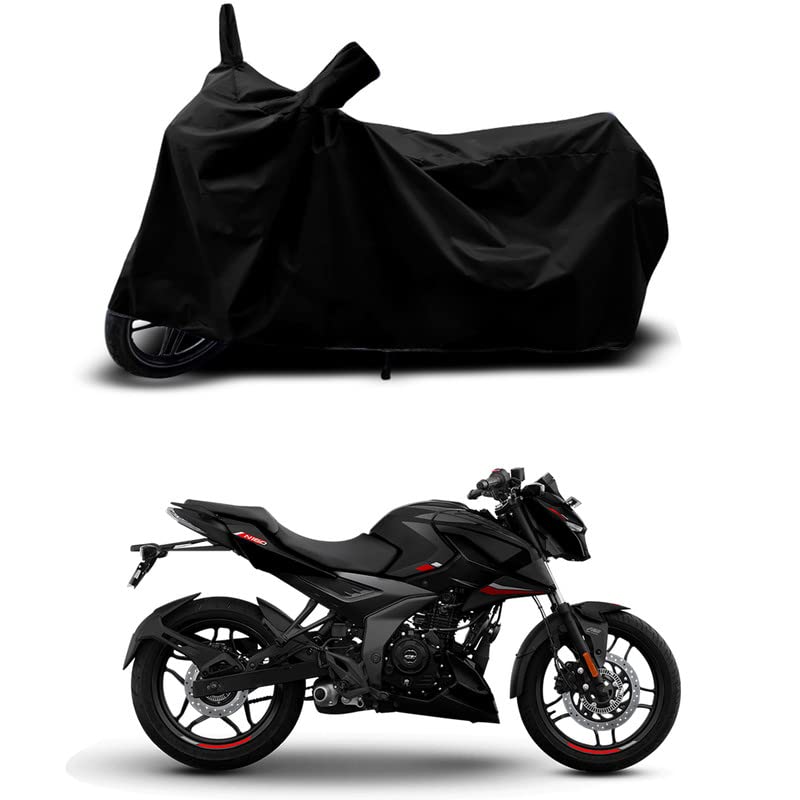 Image of Full Bike Body Cover Compatible with Pulsar N160 ABS - 100% Scratchproof, UV Rays & Heat Protection, Water Resistant, Dust Proof, Waterproof for All Variants (Black)