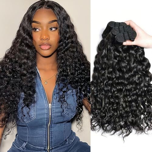 16 18 20 Inch Water Wave Human Hair Bundles 12A 100%...