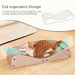 FUKUMARU Cardboard Cat Scratcher Bed, Extra Long 29.1 Inch Cat Scratch Bed Couch Indoor, Natural Felt Multifunctional Cats Scratching Lounger, Horizontal Kitten Cats Scratch Pad with Ball Toy, Camel - Image 2