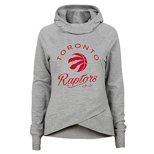 Outerstuff NBA NBA Youth Girls Toronto Raptors The Bridge Long Sleeve Funnel Neck Hoodie, Heather Grey, Youth X-Large(16)