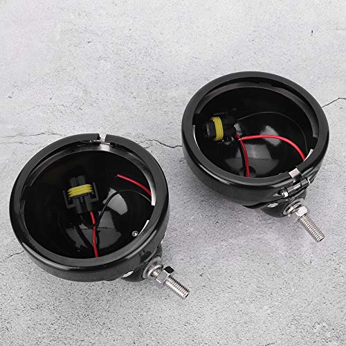 2Pcs Motorcycle Fog Light Housing 4.5 Inches Aluminum Alloy Fog Lamp Shell Fog Lamp Housing Barrel Bracket Suitable For Motorcycles Black #TOP6