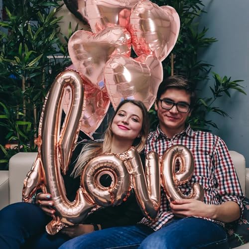 Party Propz Valentines Day Decoration Kit - Pack of 11 Valentines Day Balloon Decoration Items with Rose Gold Heart & Love Foil Balloons, Valentines Gift, Anniversary and Wedding Decoration 6 51qBHl1YuOL