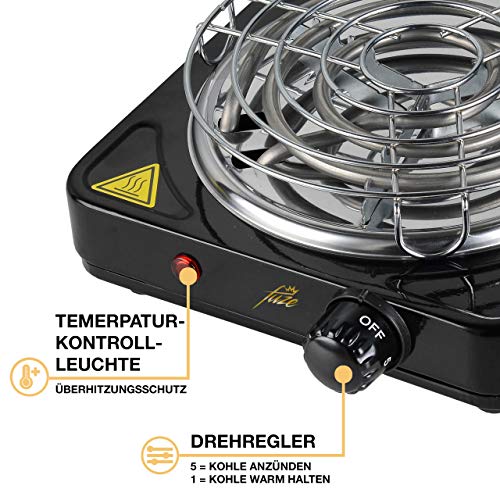 Fuze Kohleanzünder (1000W | mit Zange | tragbares Kohlesieb) Kohlegrill | Kohleanzünder für Kohle Grill | elektrischer… – Bild 5