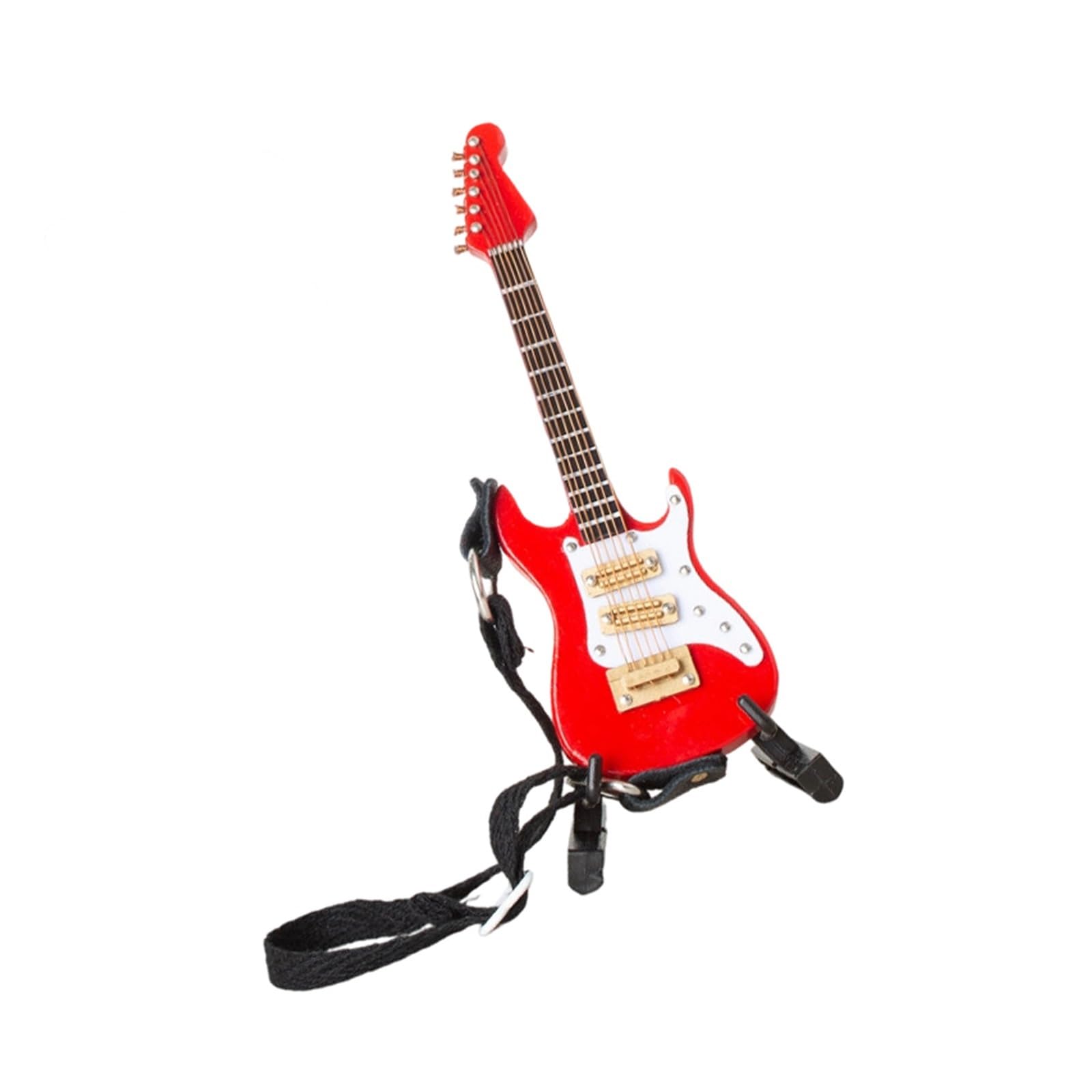 ZXFJYUIP Colorful Electric Guitar Model Miniature Musical Instrument Ornament With Shoulder Strap(5,14CM)
