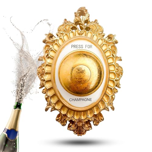 TOPANBIETER 999 Campana de champán Efecto brillante Elegante decoración de lujo con tono real - Decoración de pared en oro como idea de regalo para los amantes del champán