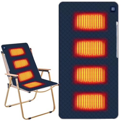 Sitzkissen Beheizbar Outdoor, 45 X 90 cm Heizkissen USB, Beheizbares Sitzkissen Aufladbar mit 3 Heizstufen, USB Beheiztes Heizkissen für Stadion Ausflug Camping Bürostuhl Sofa(Marineblau)