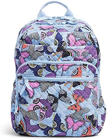 Vera Bradley Women's Cotton XL Campus Backpack, Butterfly By - Recycled Cotton, One Size