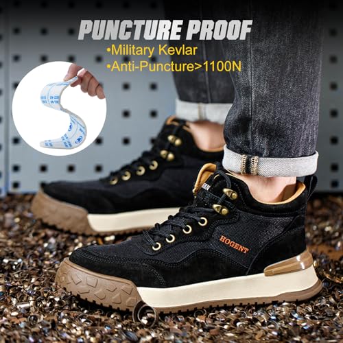 Image of Welding Work Boots for Men Women Slip on Steel Toe Safety Shoes Comfortable Indestructible Work Boots Puncture Proof Lightweight Breathable Construction Shoes