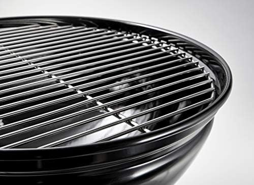 Weber Smokey Joe Premium Charcoal Grill Barbeque, 37cm | Portable BBQ Grill with Tuck-N-Carry Lid Cover & Plated Steel Legs | Folding Outdoor Cooker with Porcelain-Enamelled Bowl - Black (1121004)