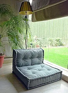 Priti - Outdoor Cotton Canvas Folding Lazy Sofa Pillow New Modular Sofa Floor Chair, Living Room Interior Home Decoration Furniture, Leisure Lounge Storage Ottoman Sofa