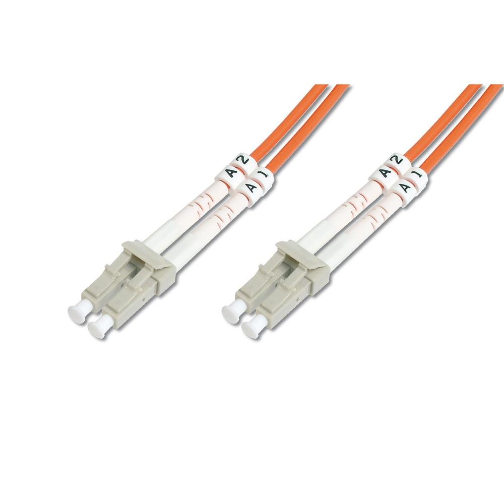 DIGITUS DK-2533-02 – Fibre Optic Cable OM2 – 2 m – LC to LC – Duplex Fibre Optic Cable – 1 Gbit/s – MM Multimode Fibre Optic LAN Cable – Fibre Type: 50/125 µ – Orange