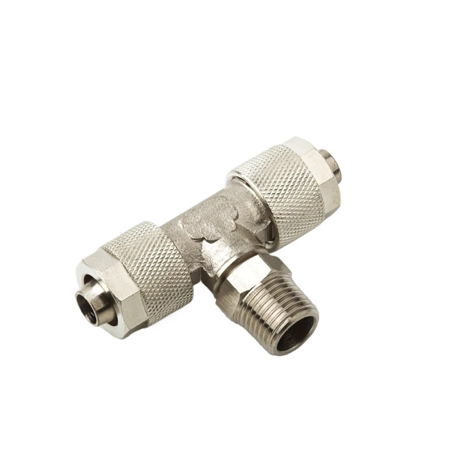 Conector de tubo de aire neumático BT tipo T en latón para solucionar fugas en talleres