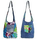 FARBENFROHES DESIGN: Die 100% Baumwolle Umhängetasche ist durch ihr lässiges, wunderschönes Design für jedes Alter geeignet. Die Frauen Hippie Crossbody Bag eignet sich als Turnbeutel/ Sportbeutel/ Gym Bag, Einkaufsbeutel, Shopping Bag, u.v.m.!
