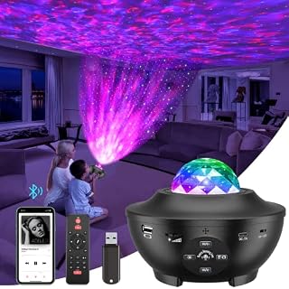 Galaxy Projector, Star Projector with Remote Control, 10 Color Mode 3 in 1 Waves Nebulae Stars Decoration Lights, Bluetooth USB Music Rhythm Lights, Baby Night Light with Timer, Festival Gift for Kid