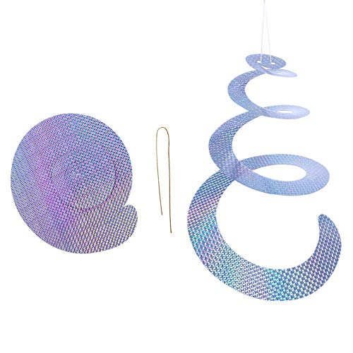 Fita de assustador de pássaros, 2 peças de fita adesiva de pendurar em espiral para pássaros e pássa