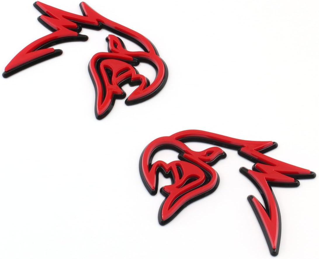 2PC New Custom HELLHAWK Emblem Replacement for Trackhawk Fender Door 3D Badge Hellcat Style Head (Black)