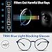 MPSU Blue Light Blocking Lightweight Womens/Mens, Round Computer Reading, UV Protection Anti Eyestrain Glasses(Blue)