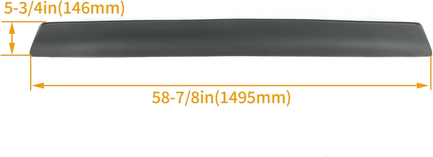 KUAFU Trunk Rear Bumper Spoiler Compatible with 1967 1968 Pontiac Firebird Chevrolet Camaro Wing Fin Air Dam Deflector Nylon Gray