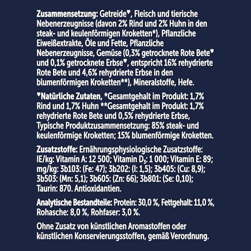 Felix Doppelt Lecker Katzenfutter trocken mit Rind, Huhn und reich an Rote Bete, 5er Pack (5 x 800g) – Bild 4