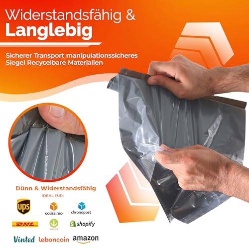 Hochwertige Versandtaschen Packung mit 30 Versandtüten für Vinted und andere - Blickdicht, Selbstklebend, Wasserdicht, Ideal Kleidung und Dokumente, Versandtaschen, Plastik Versandbeutel textilien