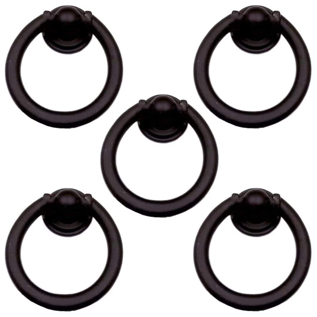 YDHSIKK Drawer Handles, Zinc Alloy Cabinet Knobs Drawer Pulls Handles Pack of 5 Multicolor 35-40mm Diameter(Black,35mm Diameter)