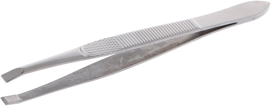 Eyebrow Tweezers,Professional Stainless Steel Eyebrow Hair Removal Tweezer Flat Tip Tool New