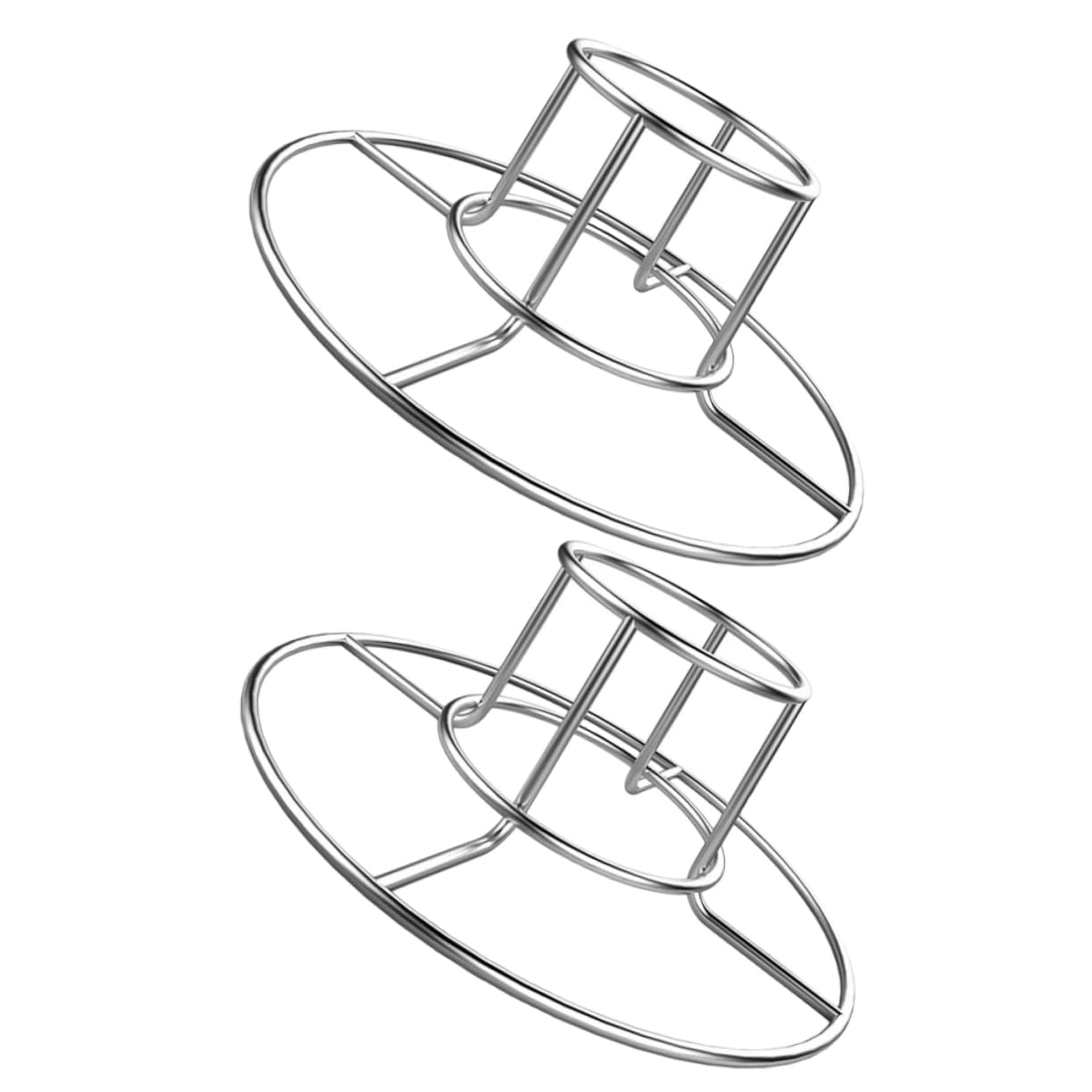 ifundom 2 Set Portabirra alla Griglia Portatile Caldo Maglia Barbecue Rastrelliere in Acciaio Inossidabile Ripiano per Arrostire Il Pollo Supporto di Pollo Arrosto Argento 2 Pezzi*2